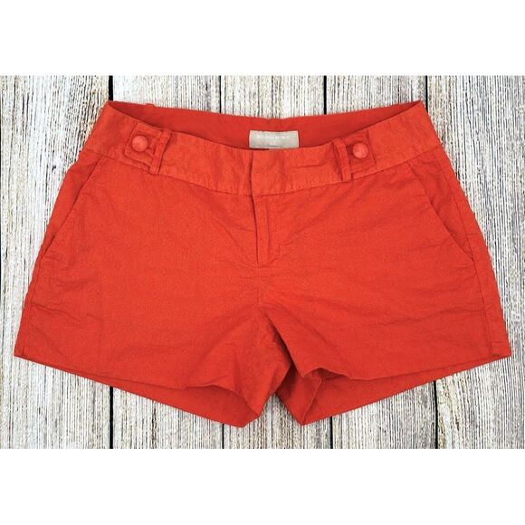 Banana Republic Pants - Banana Republic Eyelet Shorts Women's Sz 4 Ryan Fit Embroidered Orange